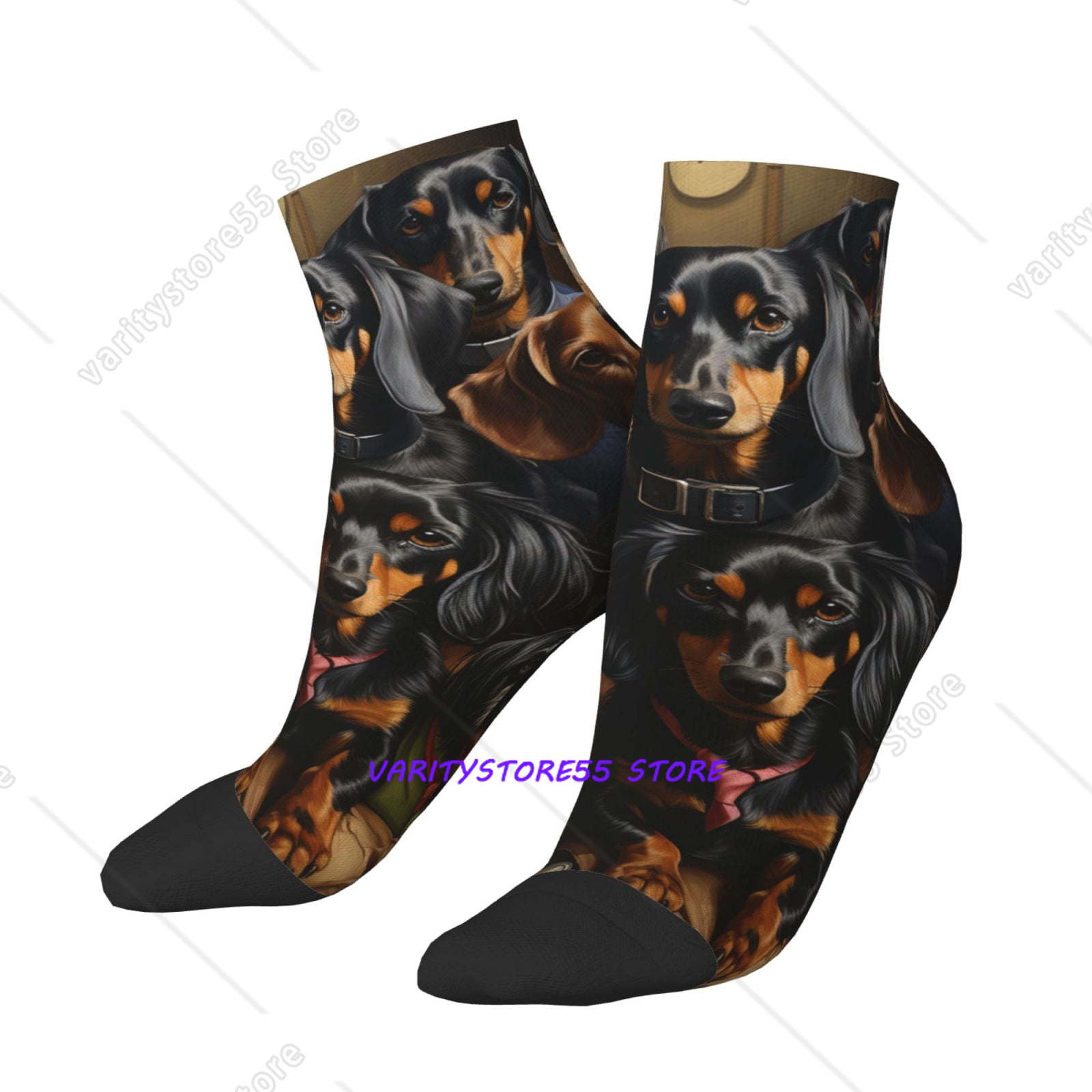 Socks Ankle Men - Niedrig geschnittene Unisex-Socken mit Dackel-Motiv, lässige