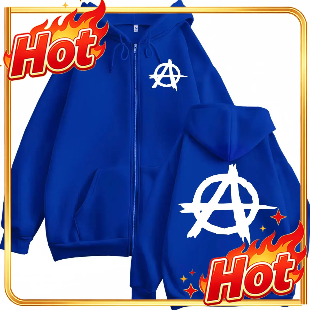 Mens Fashion Zip Up Hoodies - TV-Serie Sons of Anarchy Logo Reißverschluss-Hoodies,
