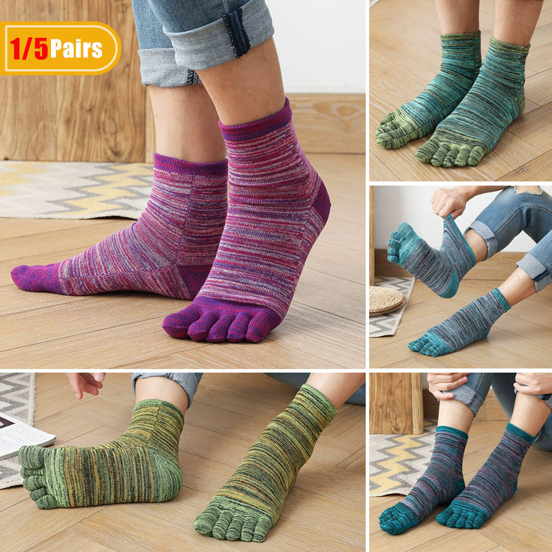 Socks Ankle Men - 1/5 Paar Herren Bunte Zehen Happy