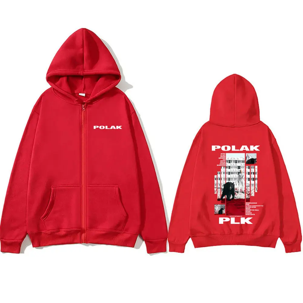 Rapper Plk Polak Print Reißver – Mens Fashion Zip Up Hoodies Bewertung und Preis