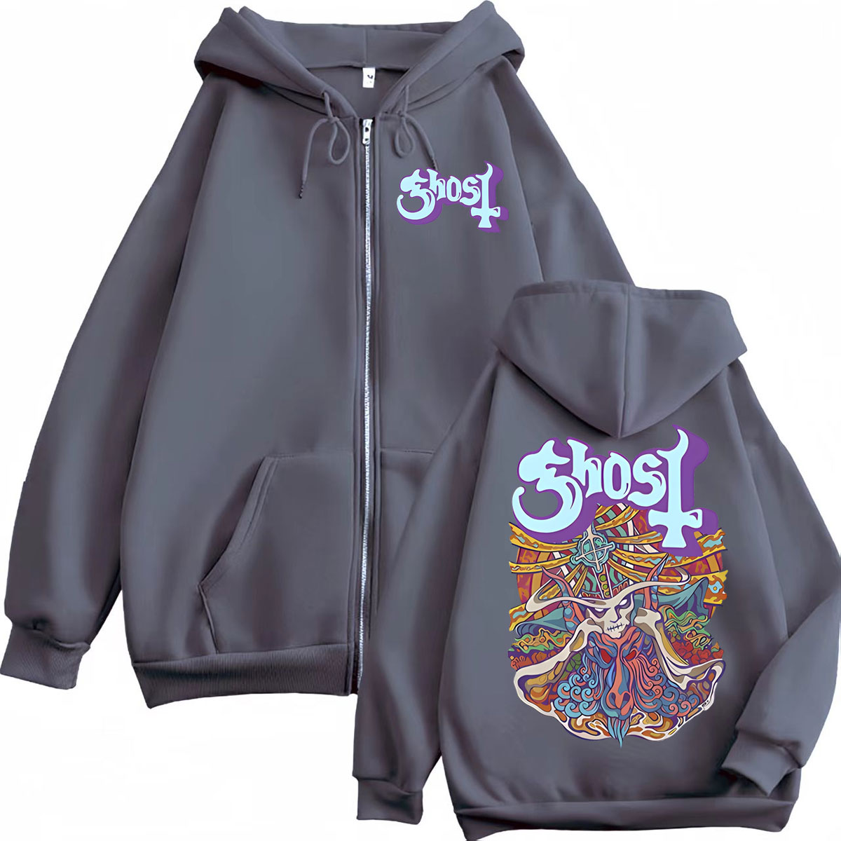 Ghost Band Grafik-Reißverschlu – Mens Fashion Zip Up Hoodies Bewertung und Preis